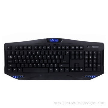 Standard Black Wired Keyboard, 104 Keys with LED